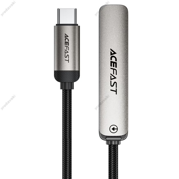 Кабель ACEFAST C28-03 charging data cable with phone holder data cable Type-C to Type-C 60W 3A 1.2m Metal-grey